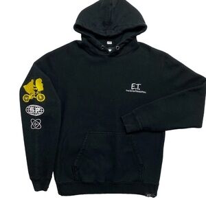 E.T. The Extra-Terrestrial Hoodie Mens L Black Universal Studios Pullover